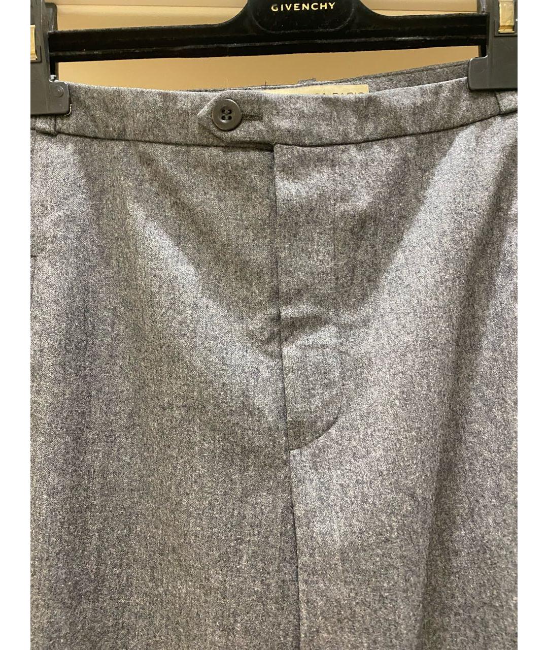BALENCIAGA Серые шерстяные повседневные брюки, фото 4