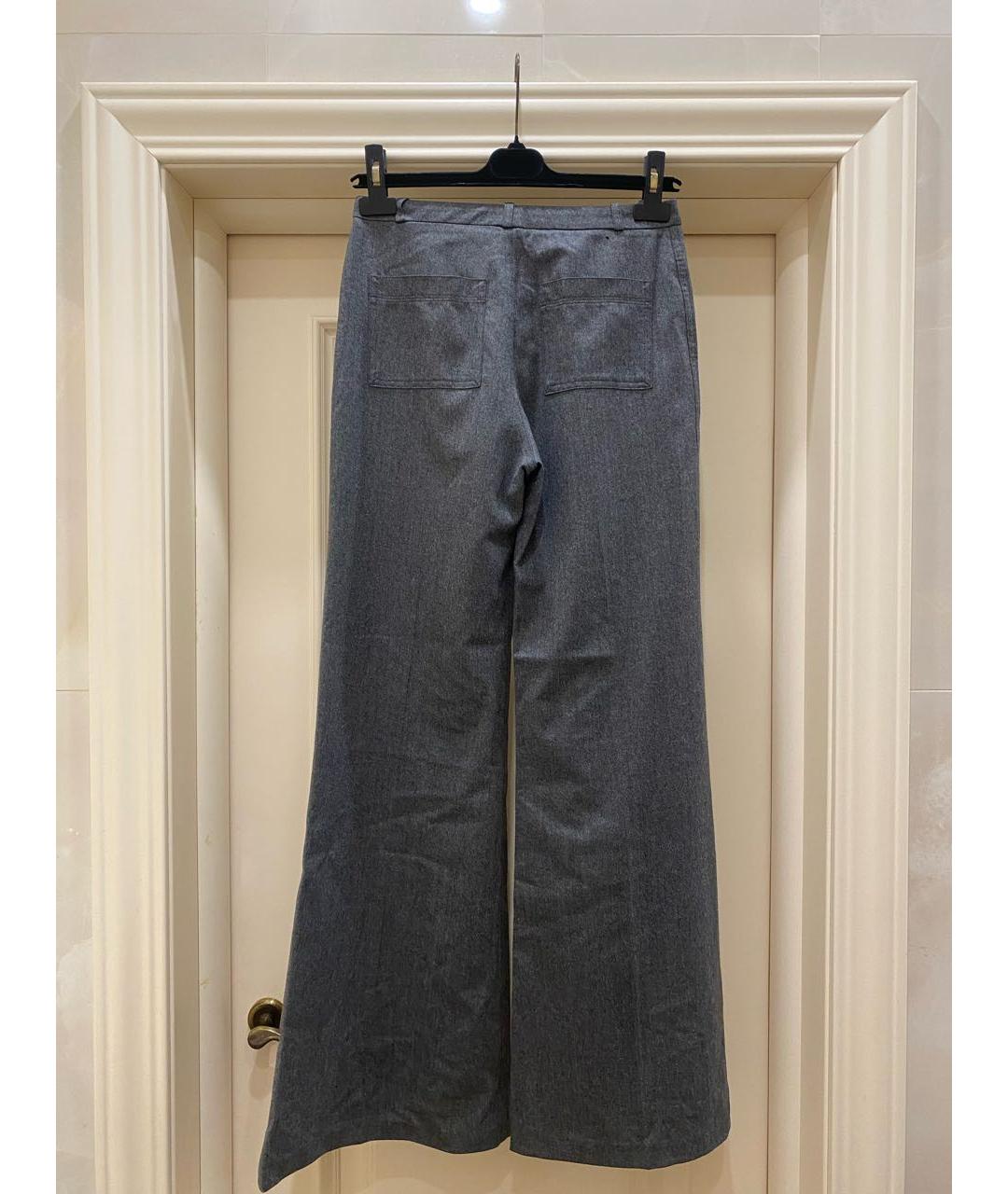 BALENCIAGA Серые шерстяные повседневные брюки, фото 3