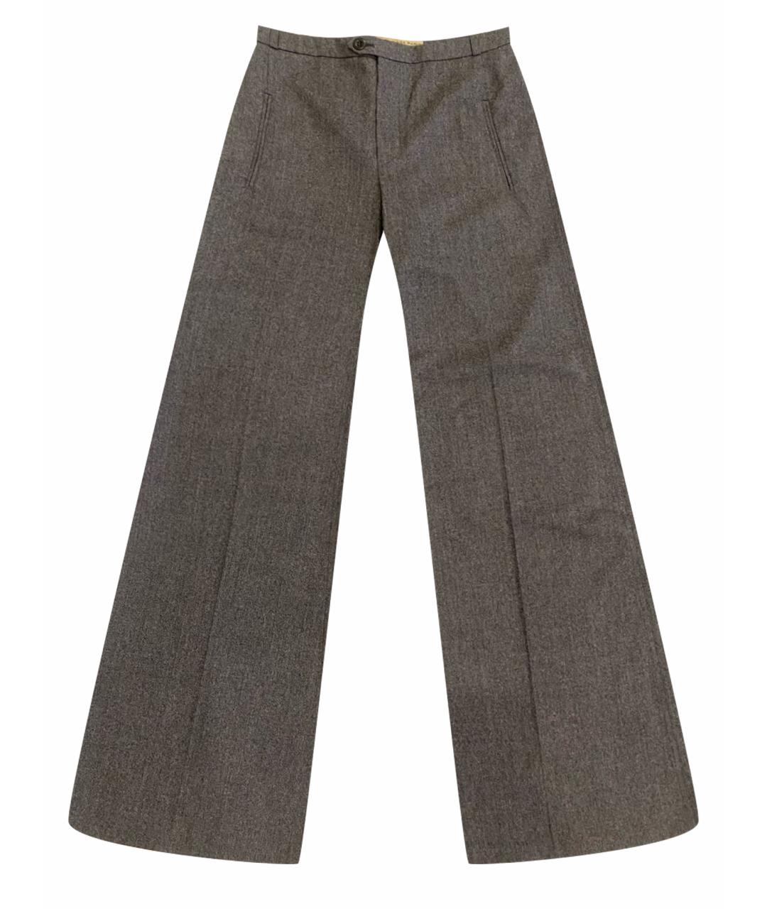 BALENCIAGA Серые шерстяные повседневные брюки, фото 1