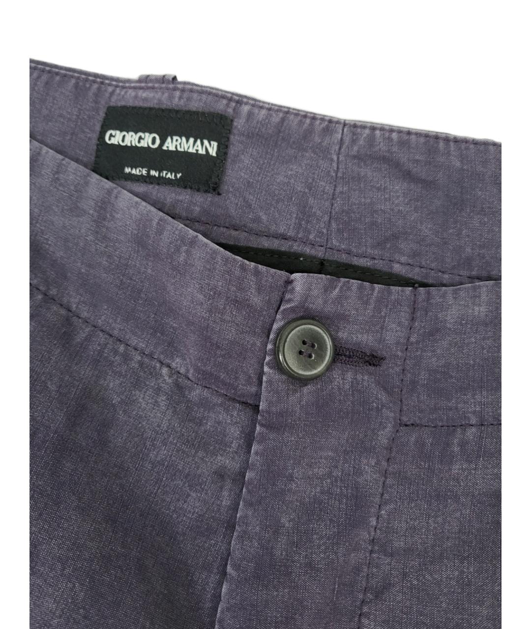 GIORGIO ARMANI Синие льняные повседневные брюки, фото 3