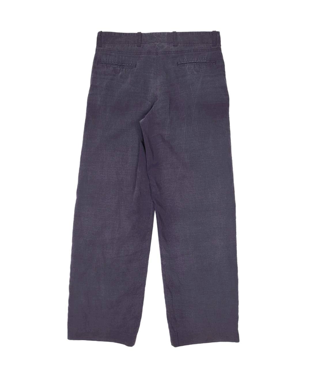 GIORGIO ARMANI Синие льняные повседневные брюки, фото 2