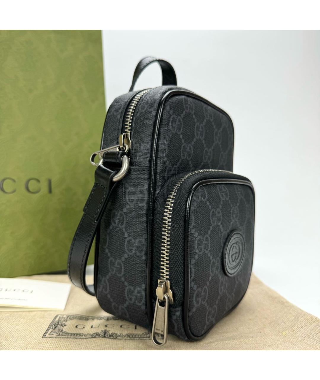 GUCCI Антрацитовая сумка на плечо, фото 4