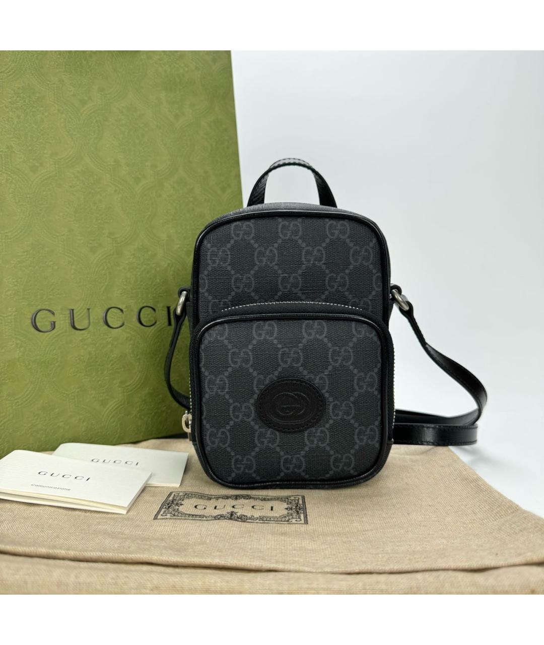 GUCCI Антрацитовая сумка на плечо, фото 2