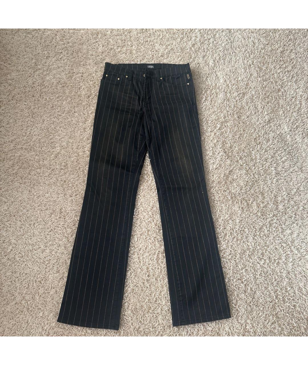 VERSACE JEANS COUTURE Черные хлопковые джинсы клеш, фото 5