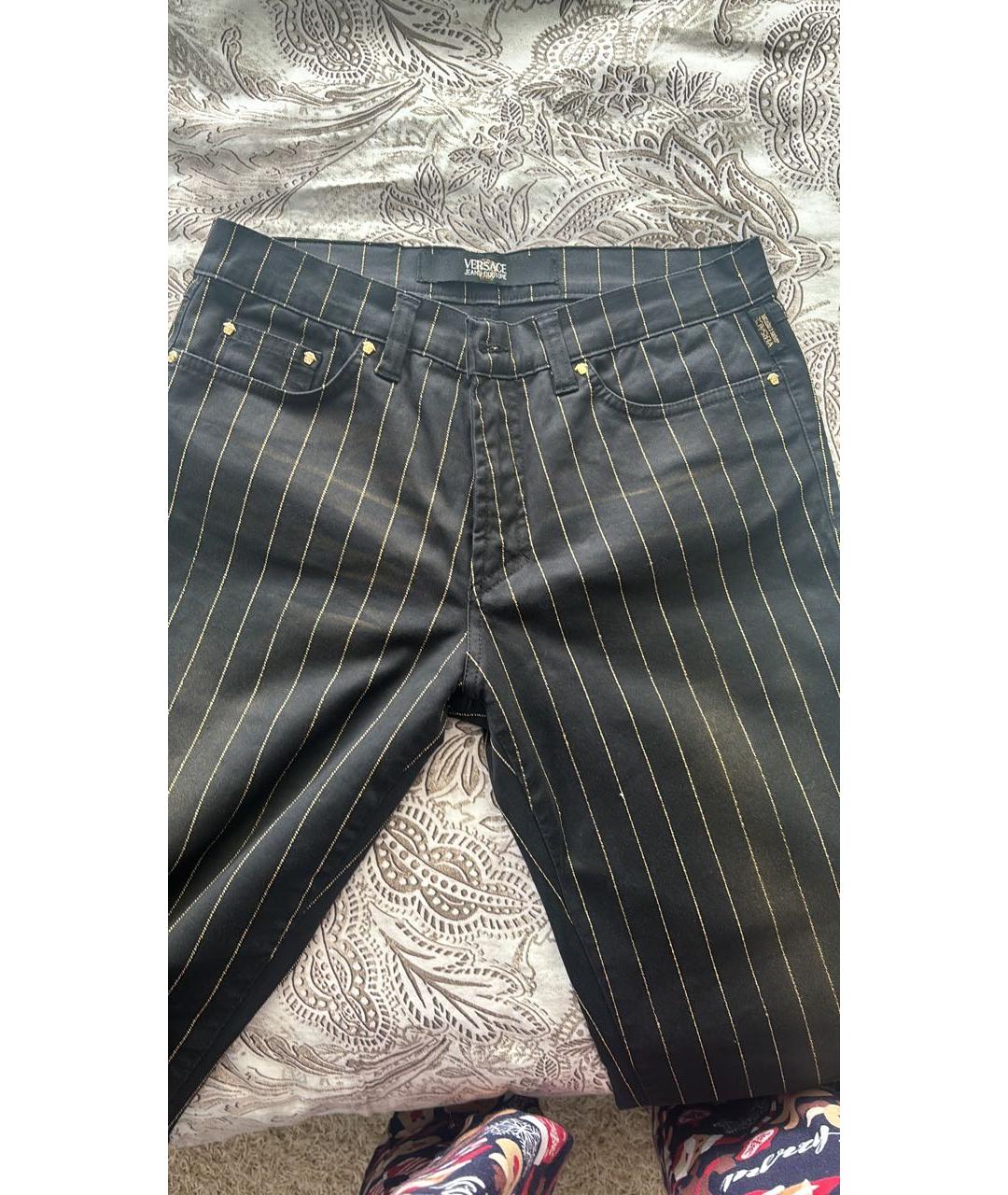 VERSACE JEANS COUTURE Черные хлопковые джинсы клеш, фото 4