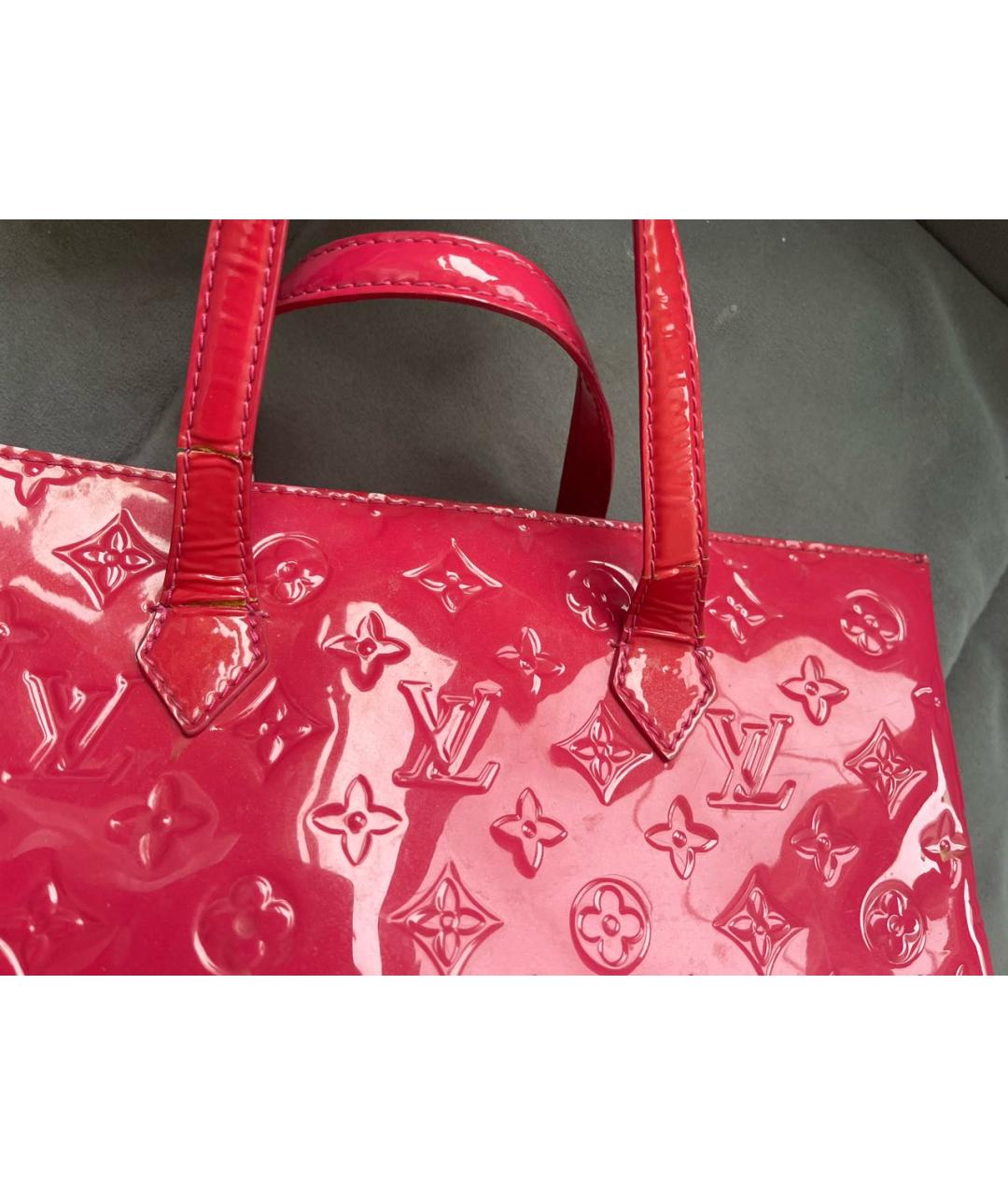 LOUIS VUITTON Розовая сумка с короткими ручками из лакированной кожи, фото 7