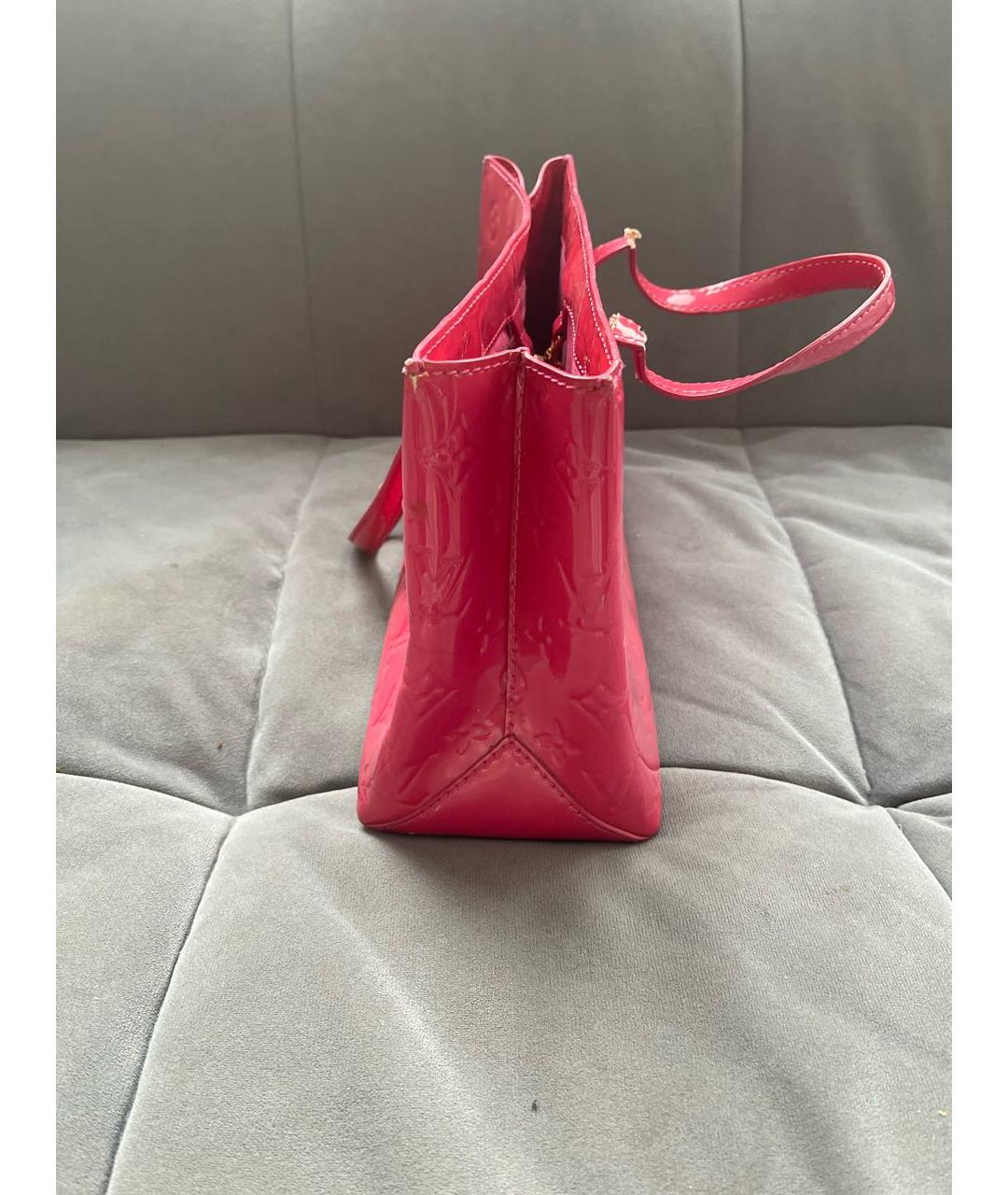 LOUIS VUITTON Розовая сумка с короткими ручками из лакированной кожи, фото 2