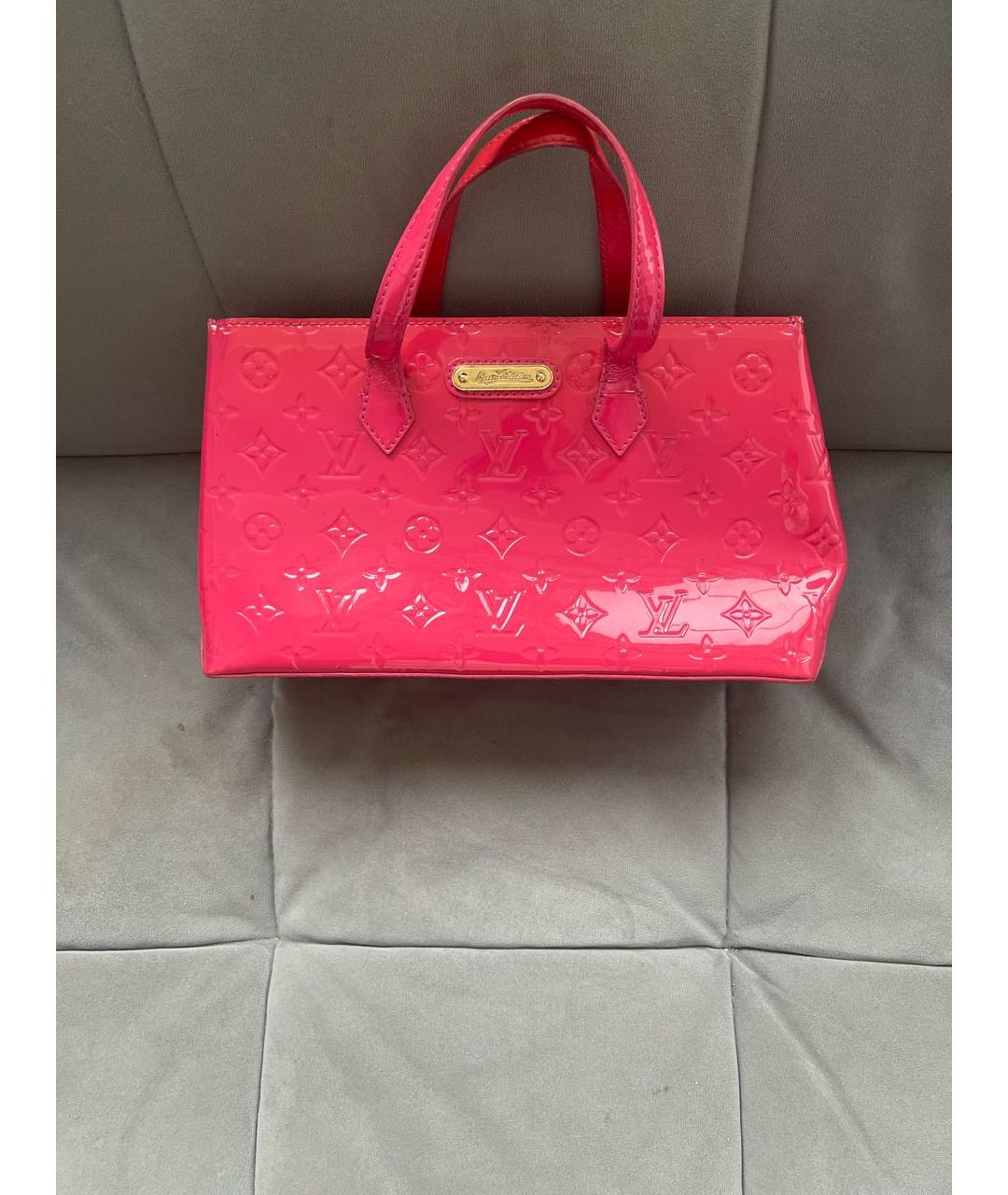 LOUIS VUITTON Розовая сумка с короткими ручками из лакированной кожи, фото 9