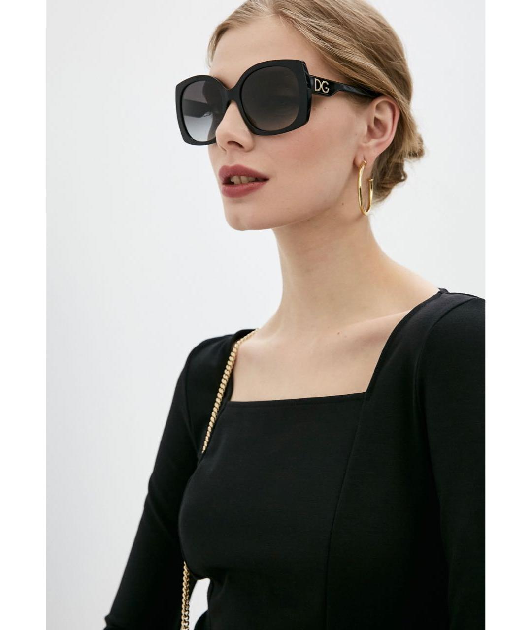DOLCE&GABBANA Черные пластиковые солнцезащитные очки, фото 8