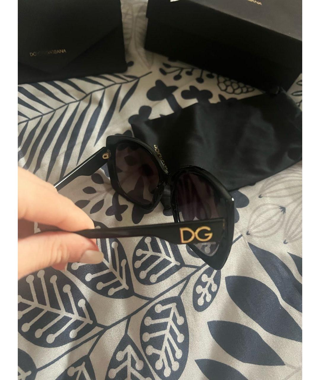 DOLCE&GABBANA Черные пластиковые солнцезащитные очки, фото 2