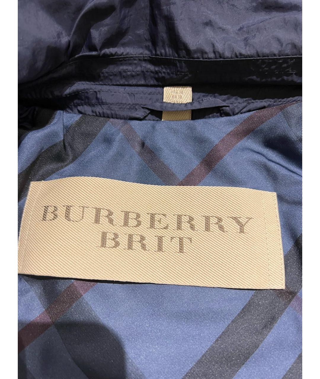 BURBERRY Темно-синяя полиамидовая куртка, фото 3