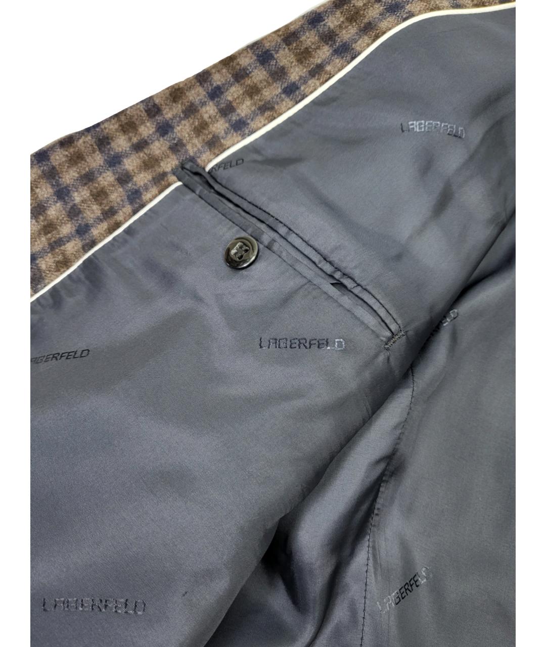 KARL LAGERFELD Коричневый шерстяной пиджак, фото 4
