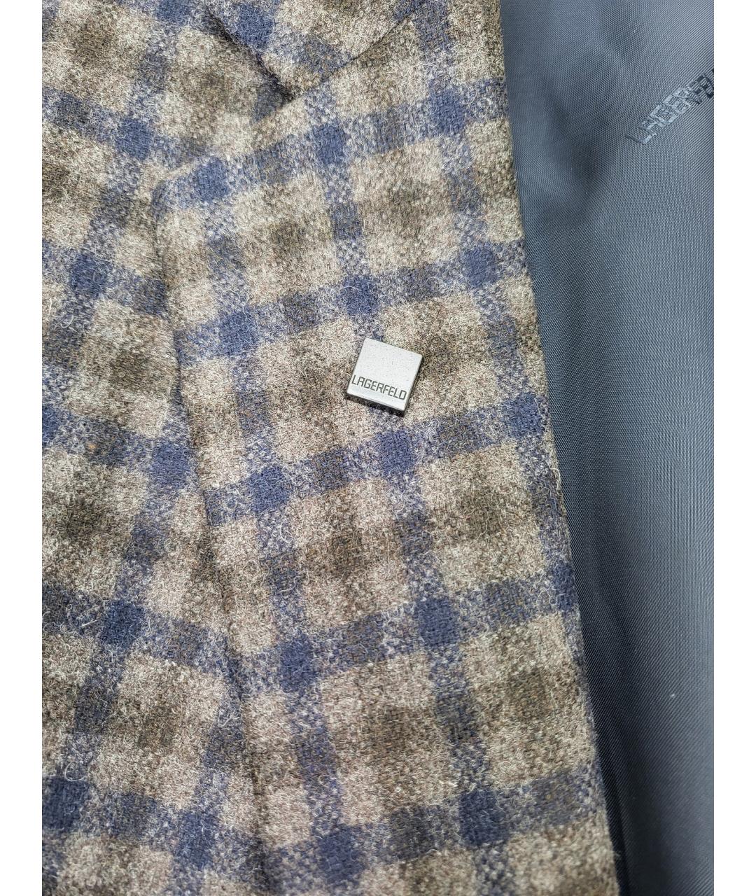 KARL LAGERFELD Коричневый шерстяной пиджак, фото 3