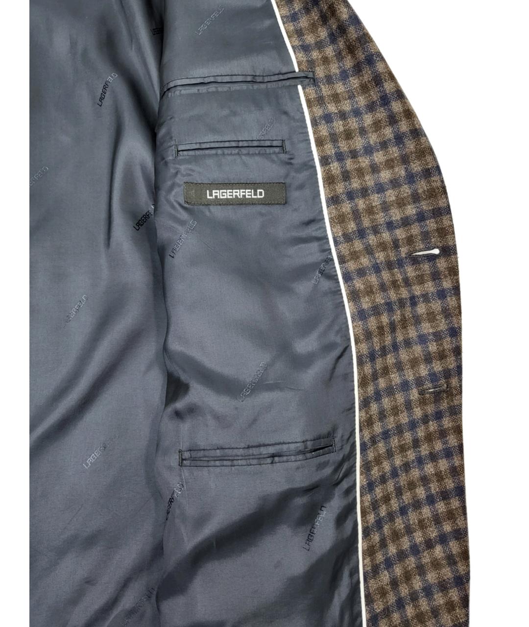 KARL LAGERFELD Коричневый шерстяной пиджак, фото 5