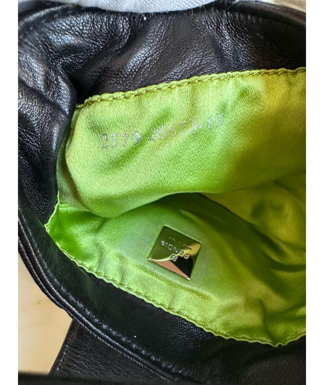 FENDI Черная кожаная сумка с короткими ручками, фото 2