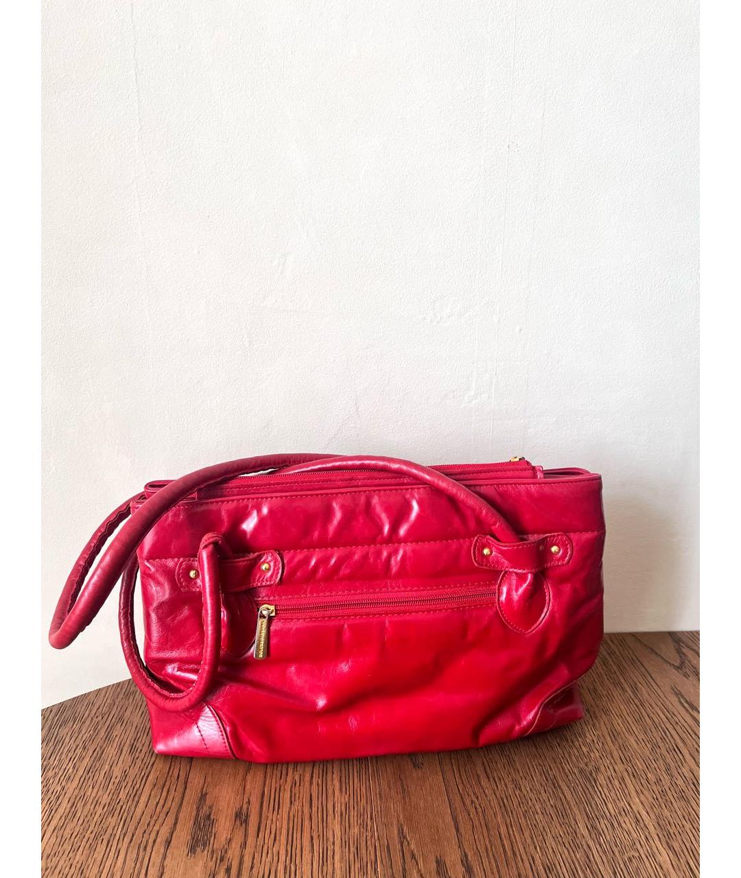 DOLCE&GABBANA Красная кожаная сумка с короткими ручками, фото 3