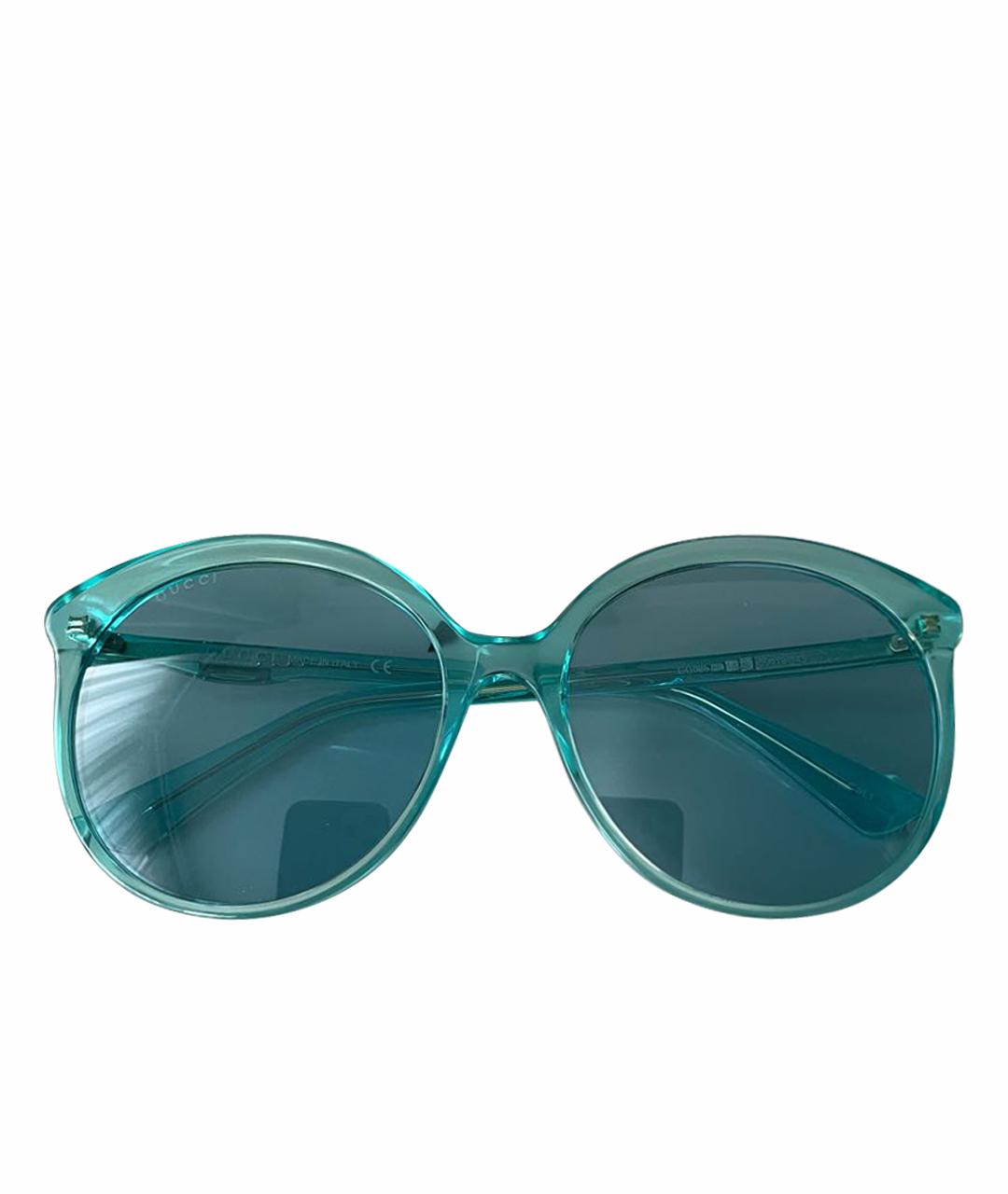 GUCCI Бирюзовые пластиковые солнцезащитные очки, фото 1