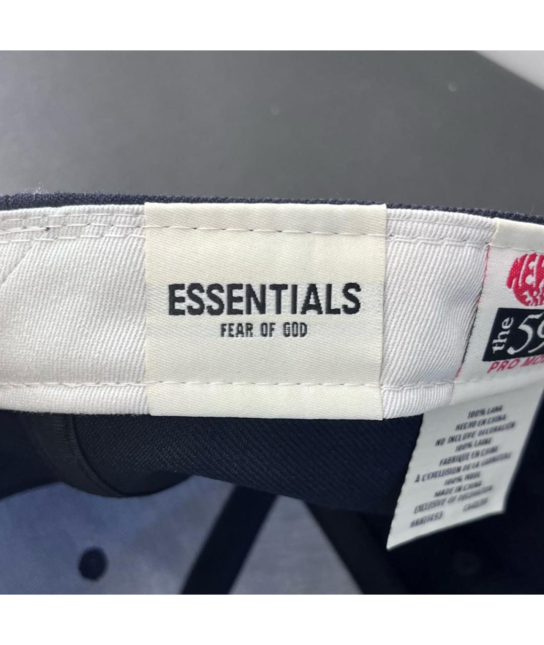 FEAR OF GOD ESSENTIALS Темно-синяя шерстяная кепка/бейсболка, фото 5