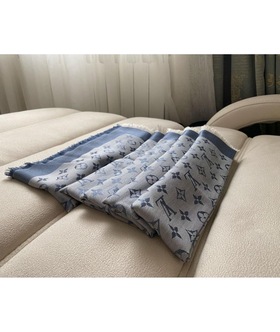 LOUIS VUITTON PRE-OWNED Синий шелковый платок, фото 2