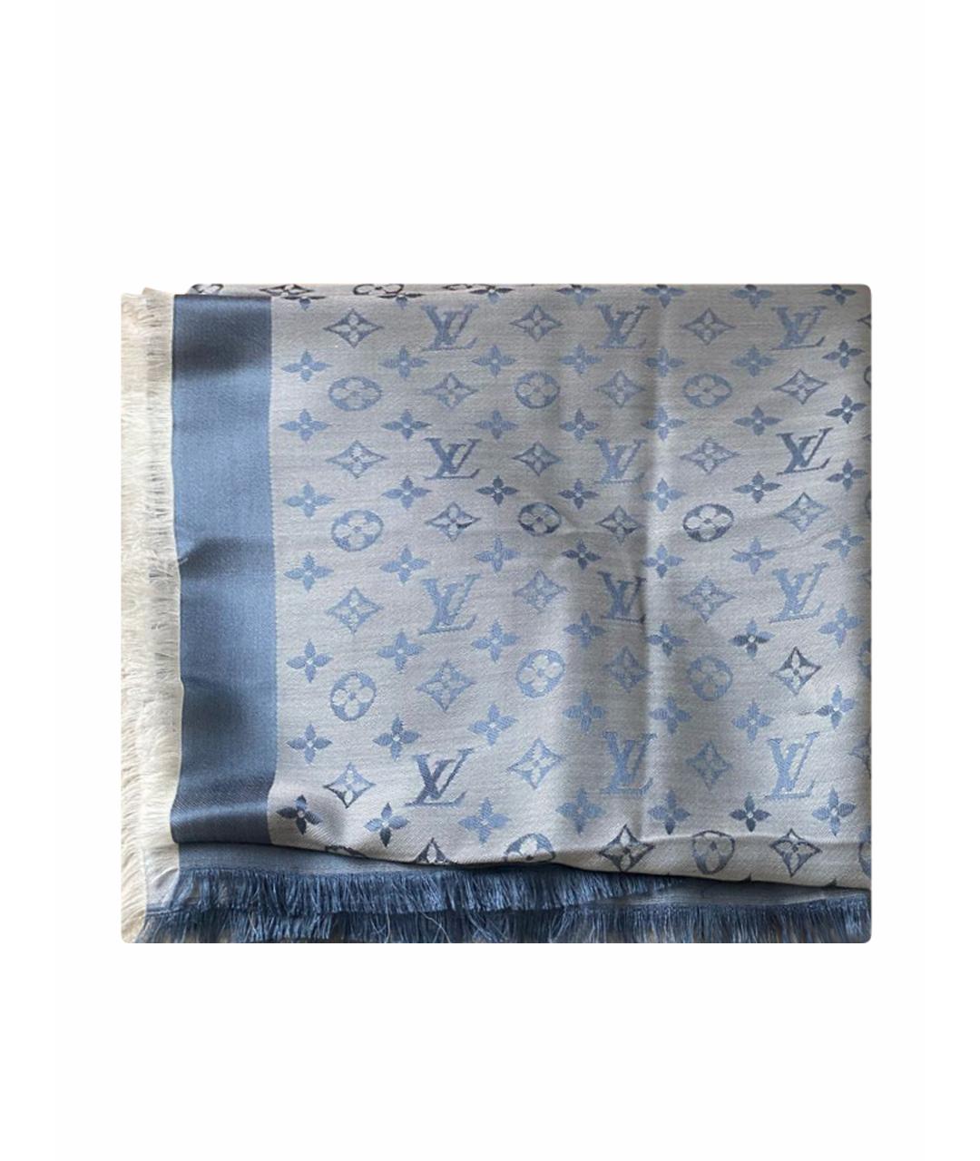 LOUIS VUITTON PRE-OWNED Синий шелковый платок, фото 1