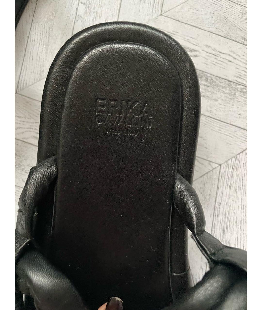 ERIKA CAVALLINI Черные кожаные сандалии, фото 6