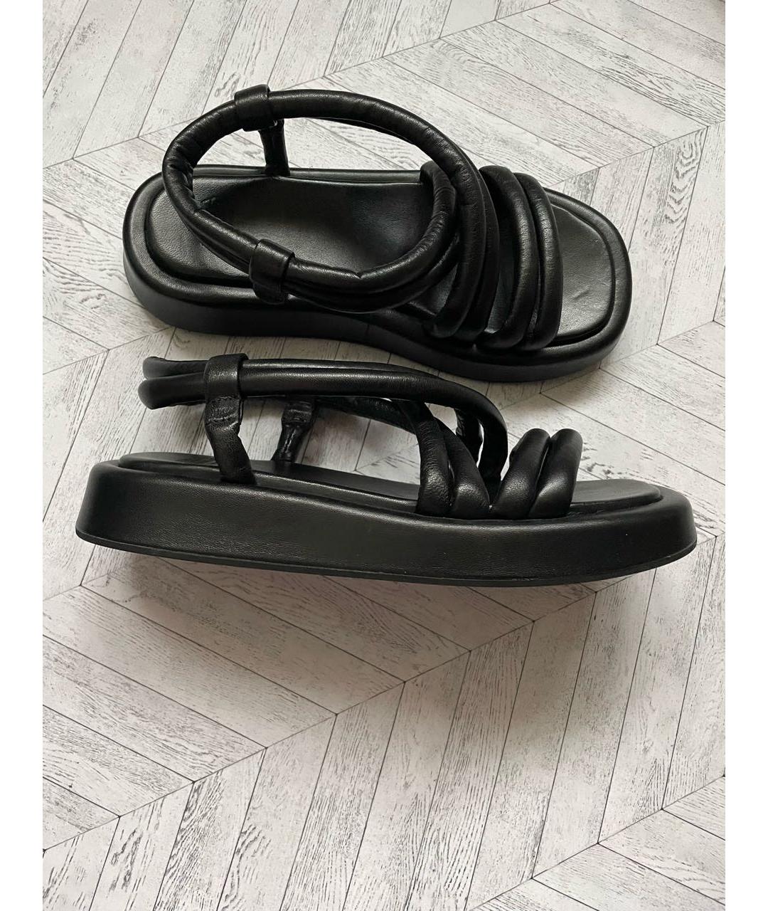 ERIKA CAVALLINI Черные кожаные сандалии, фото 5