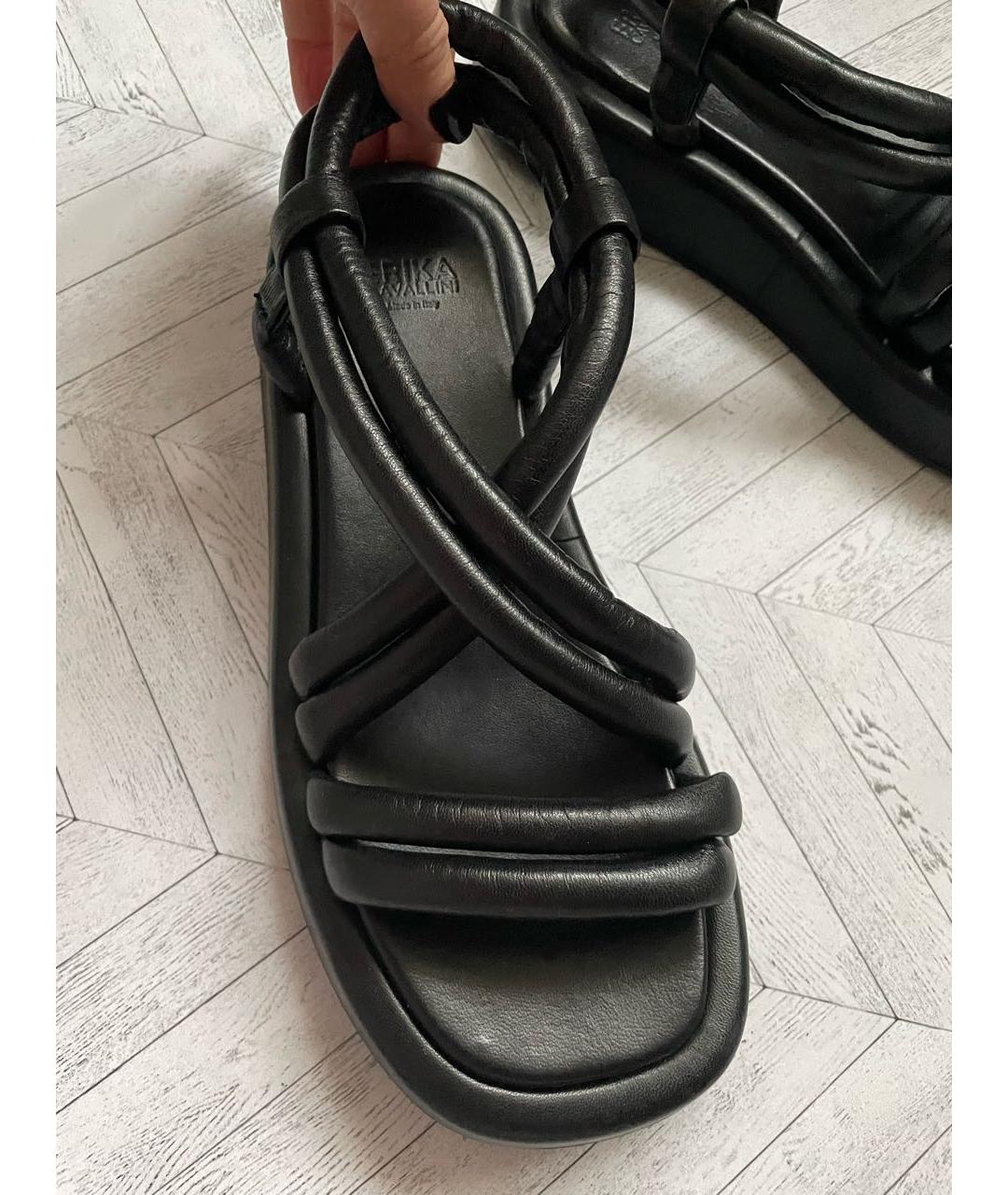 ERIKA CAVALLINI Черные кожаные сандалии, фото 7