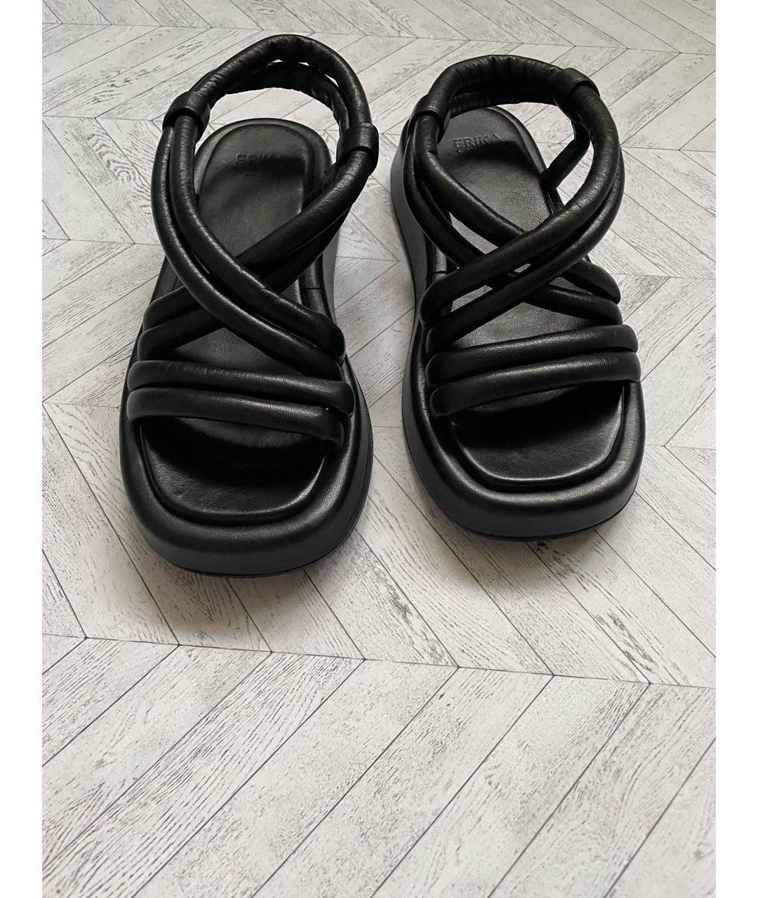 ERIKA CAVALLINI Черные кожаные сандалии, фото 2
