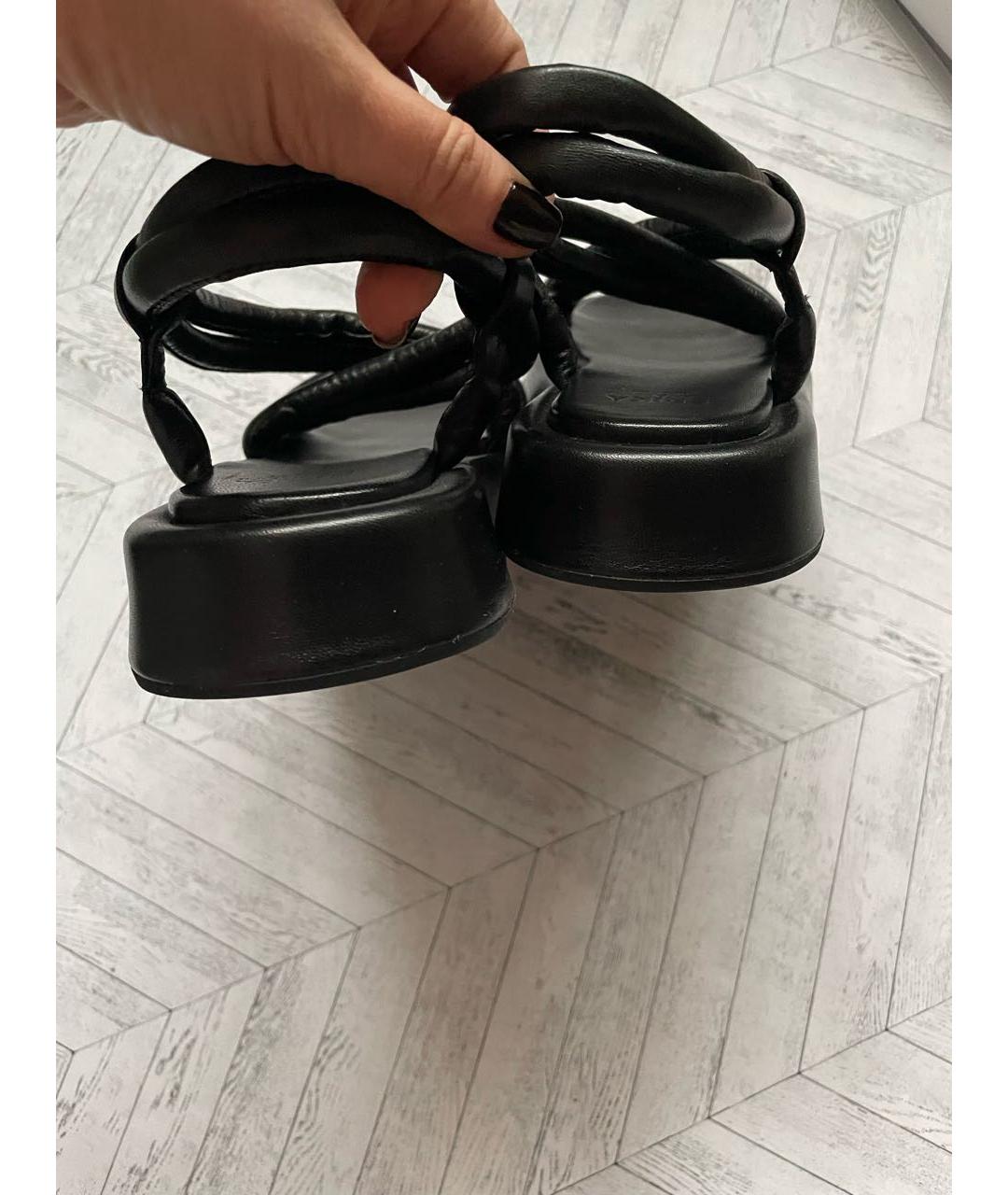 ERIKA CAVALLINI Черные кожаные сандалии, фото 4