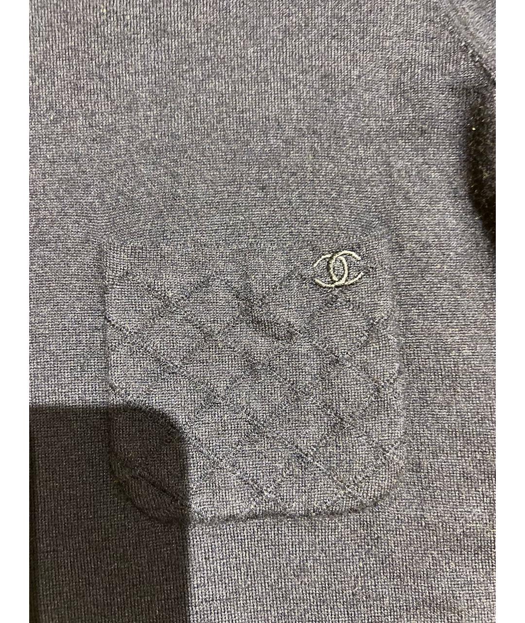 CHANEL PRE-OWNED Темно-синий кашемировый джемпер / свитер, фото 4