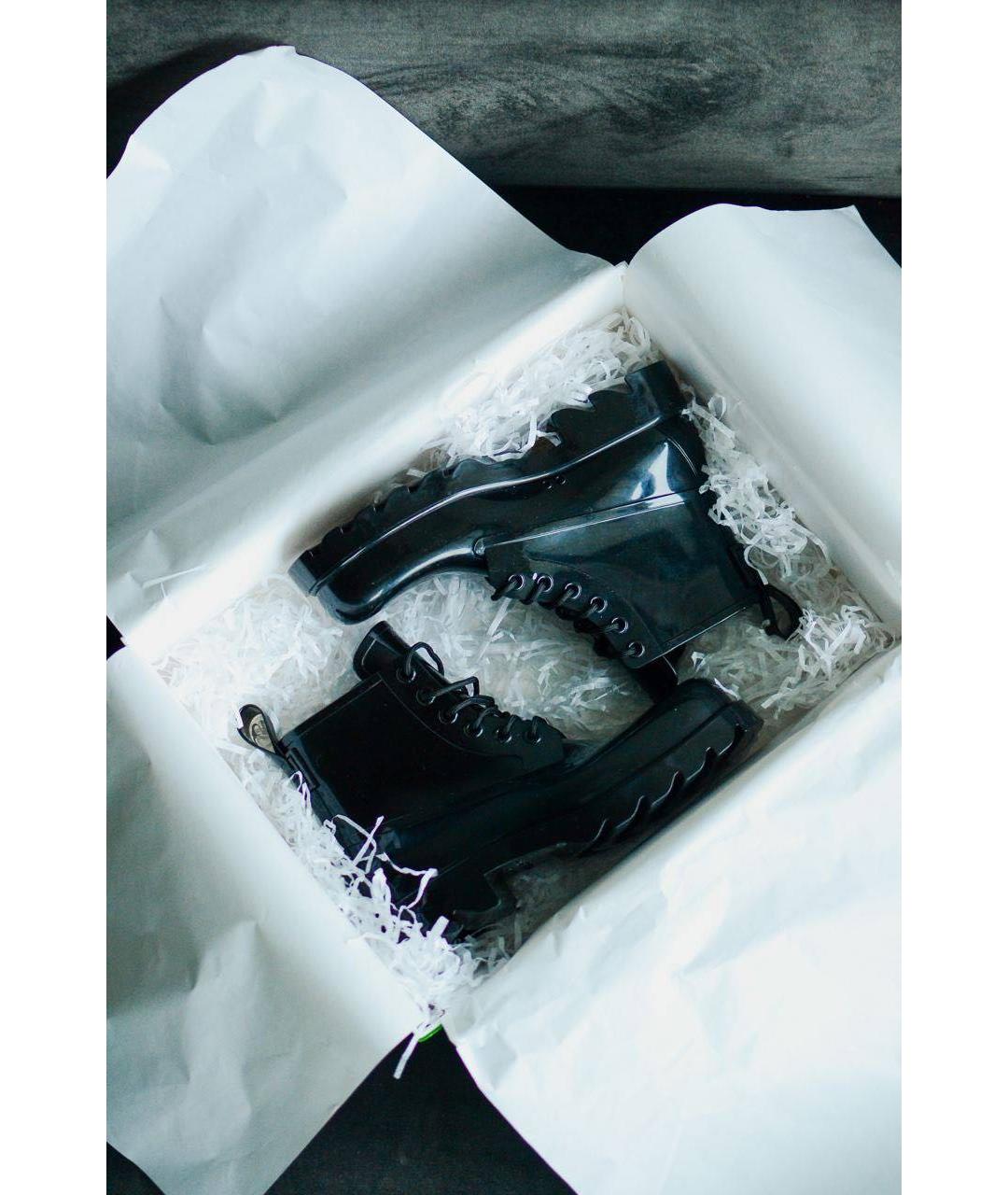 BOTTEGA VENETA Черные резиновые ботинки, фото 2