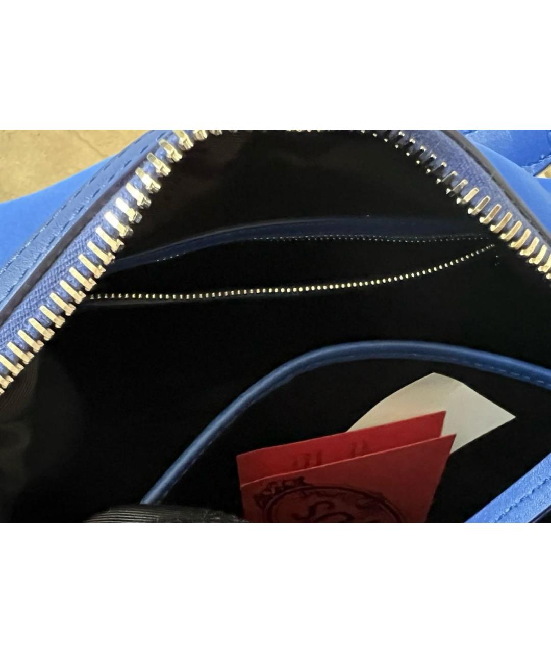 TOD'S Синяя синтетическая сумка с короткими ручками, фото 4