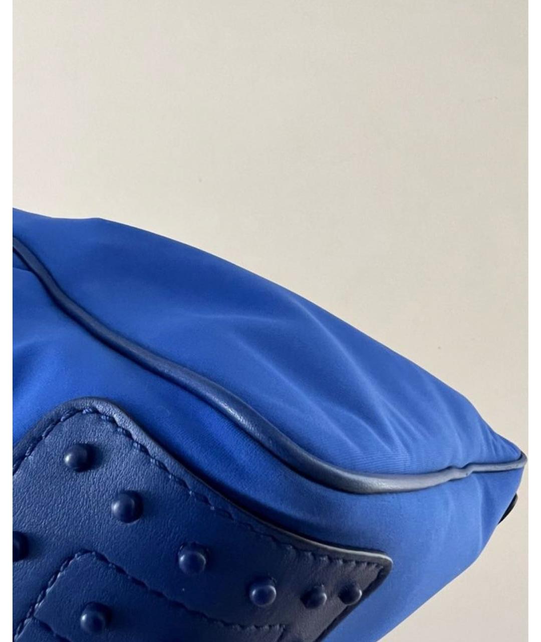 TOD'S Синяя синтетическая сумка с короткими ручками, фото 6
