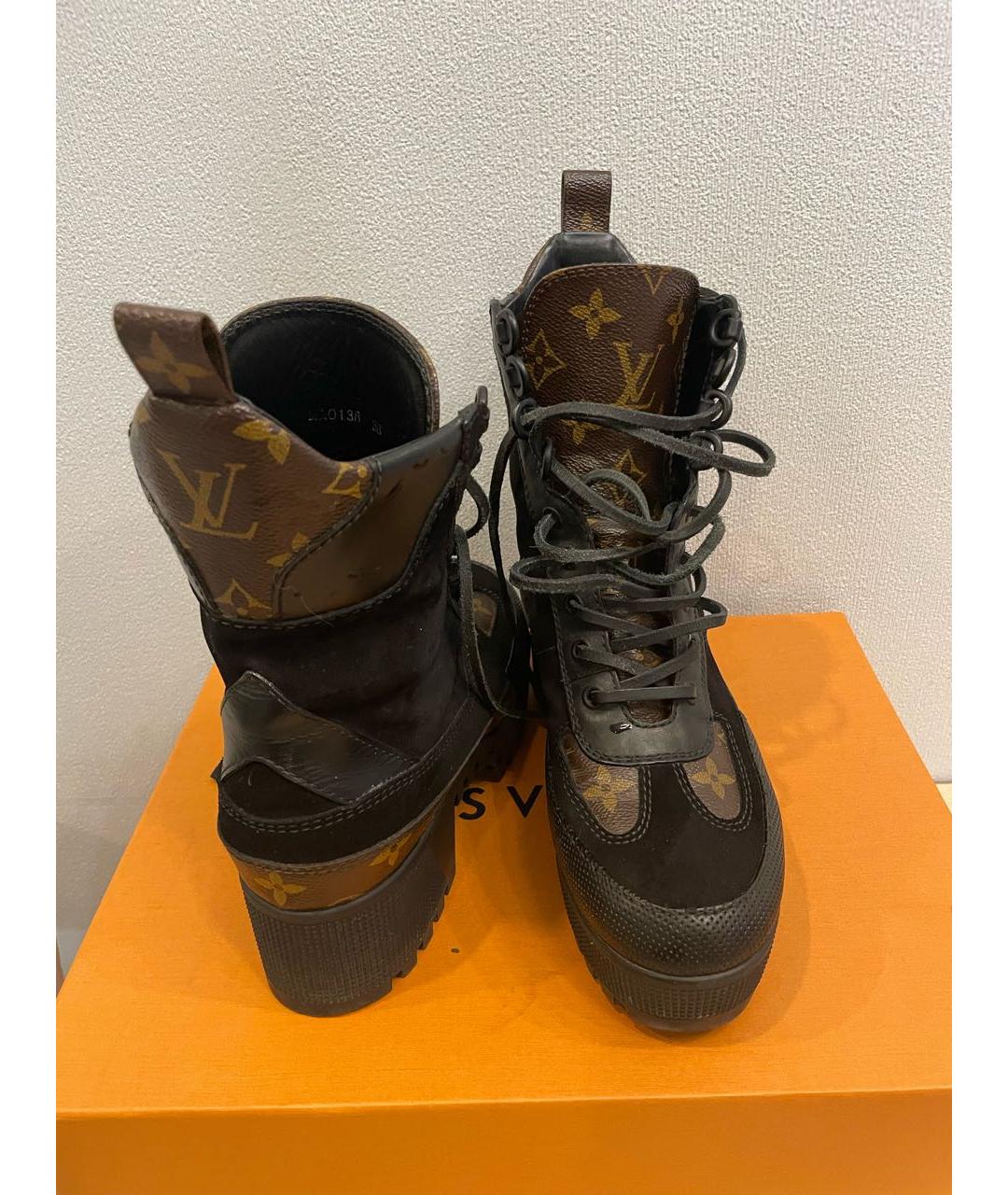 LOUIS VUITTON PRE-OWNED Коричневые кожаные ботинки, фото 4