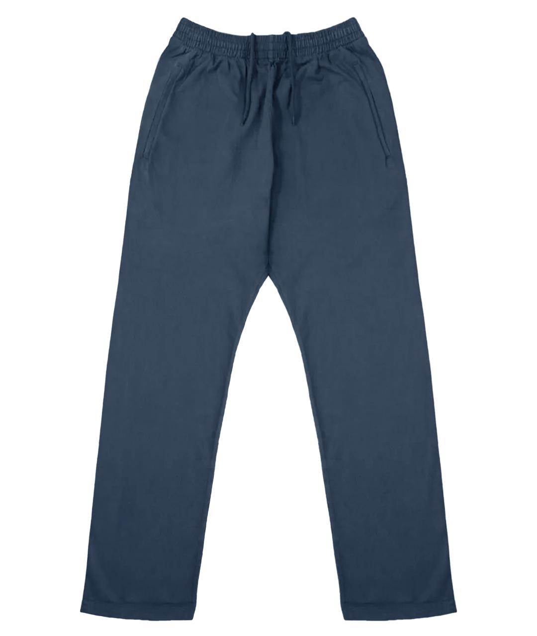 YEEZY Темно-синие хлопковые прямые брюки, фото 1
