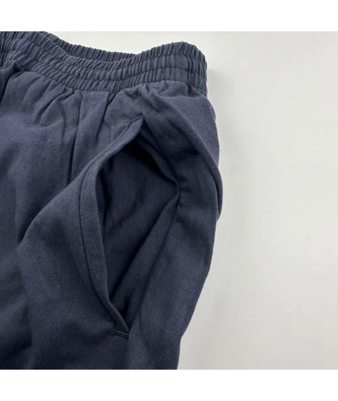 YEEZY Темно-синие хлопковые прямые брюки, фото 2