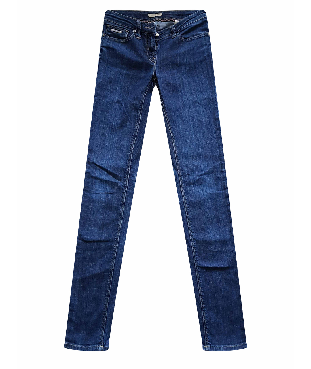BURBERRY Синие хлопко-эластановые прямые джинсы, фото 1