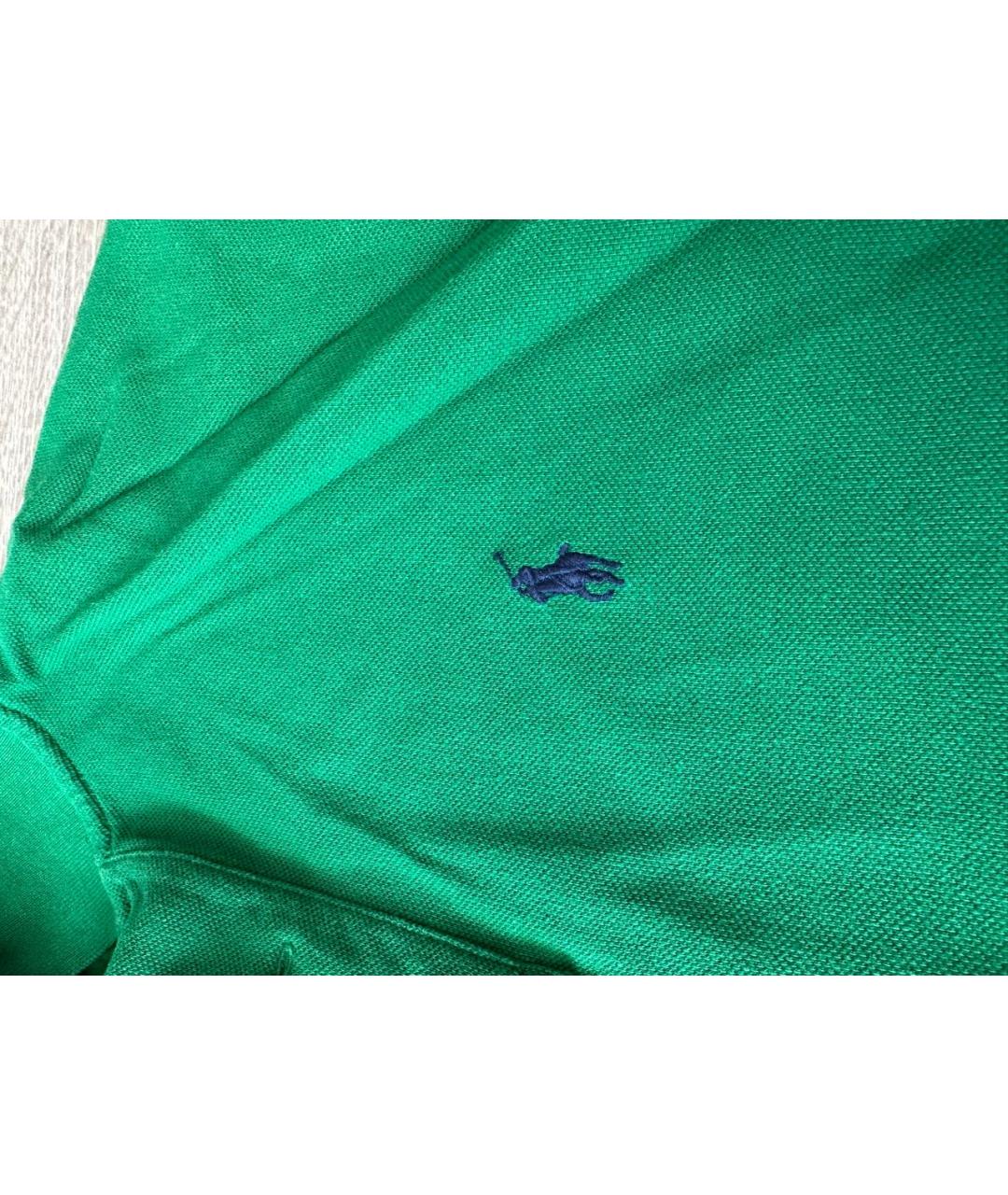 POLO RALPH LAUREN Зеленые хлопковое поло с коротким рукавом, фото 4