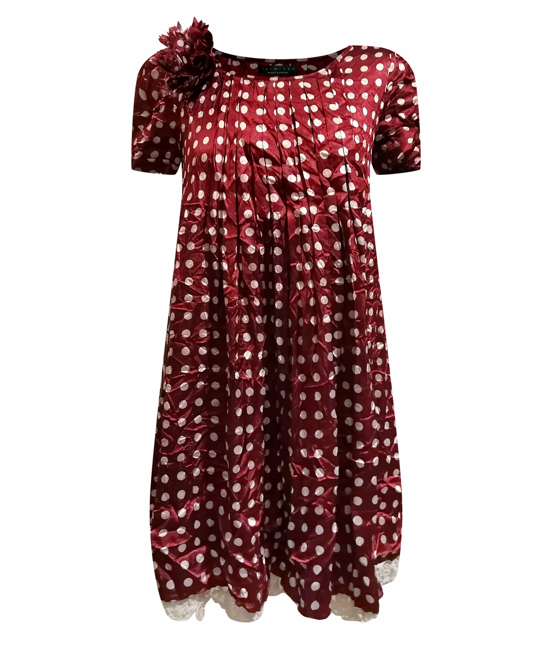 TWIN-SET Бордовое полиэстеровое платье, фото 1