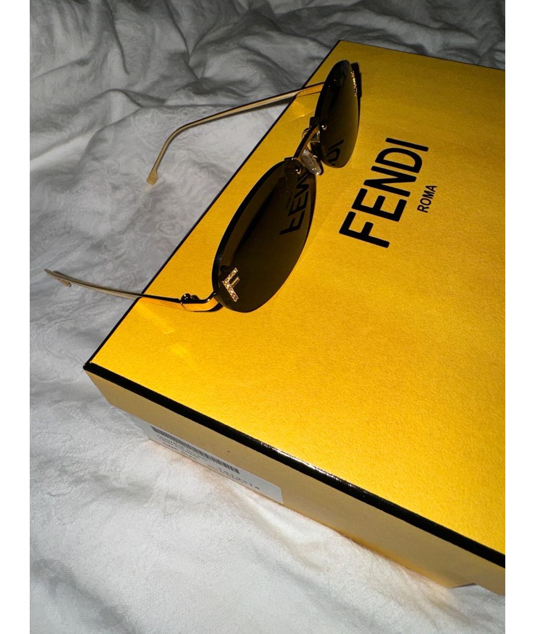 FENDI Серые металлические солнцезащитные очки, фото 2
