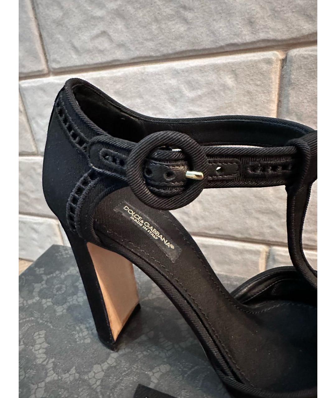 DOLCE&GABBANA Черные текстильные туфли, фото 3