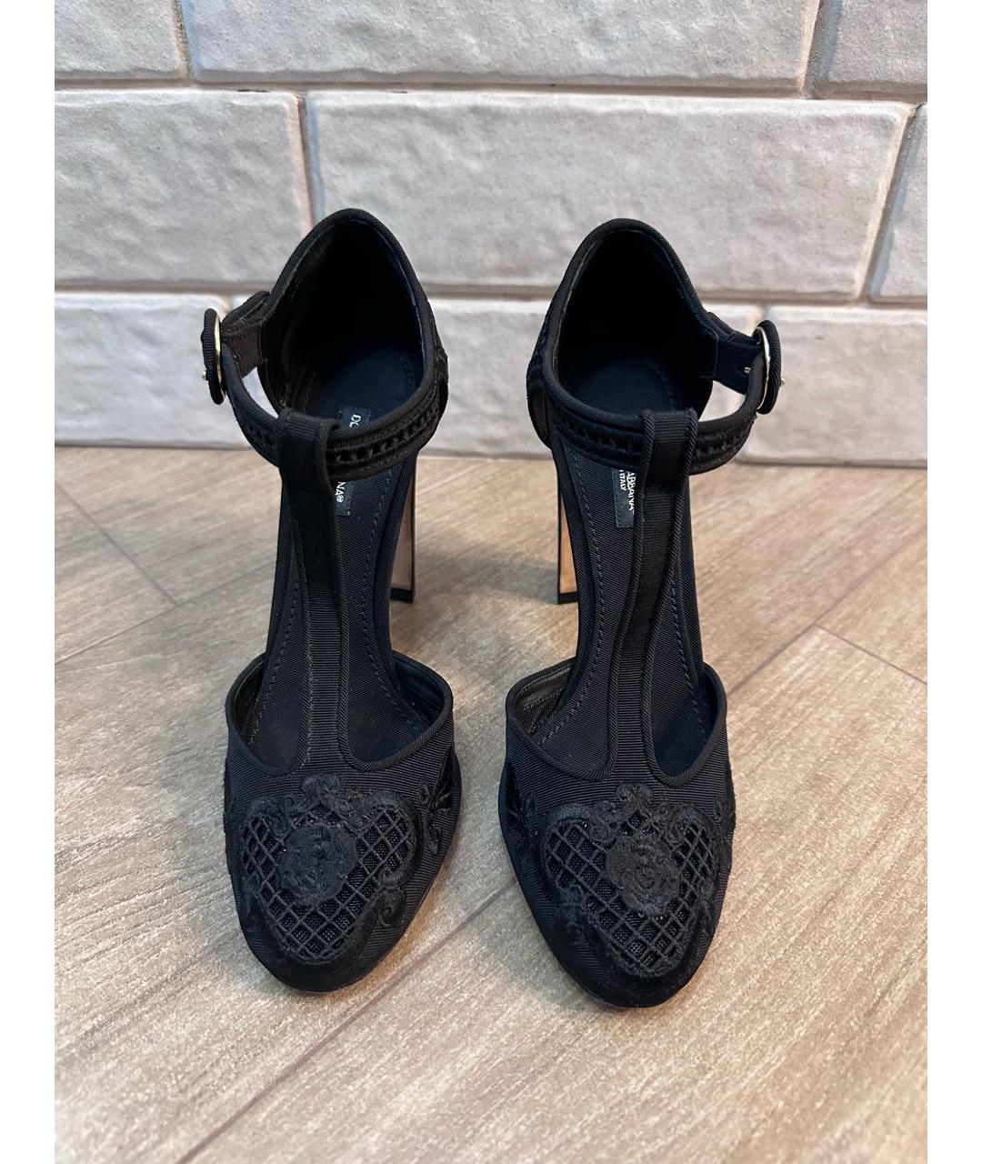 DOLCE&GABBANA Черные текстильные туфли, фото 2