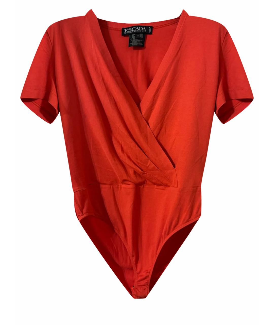 ESCADA Красная хлопко-эластановая футболка, фото 1