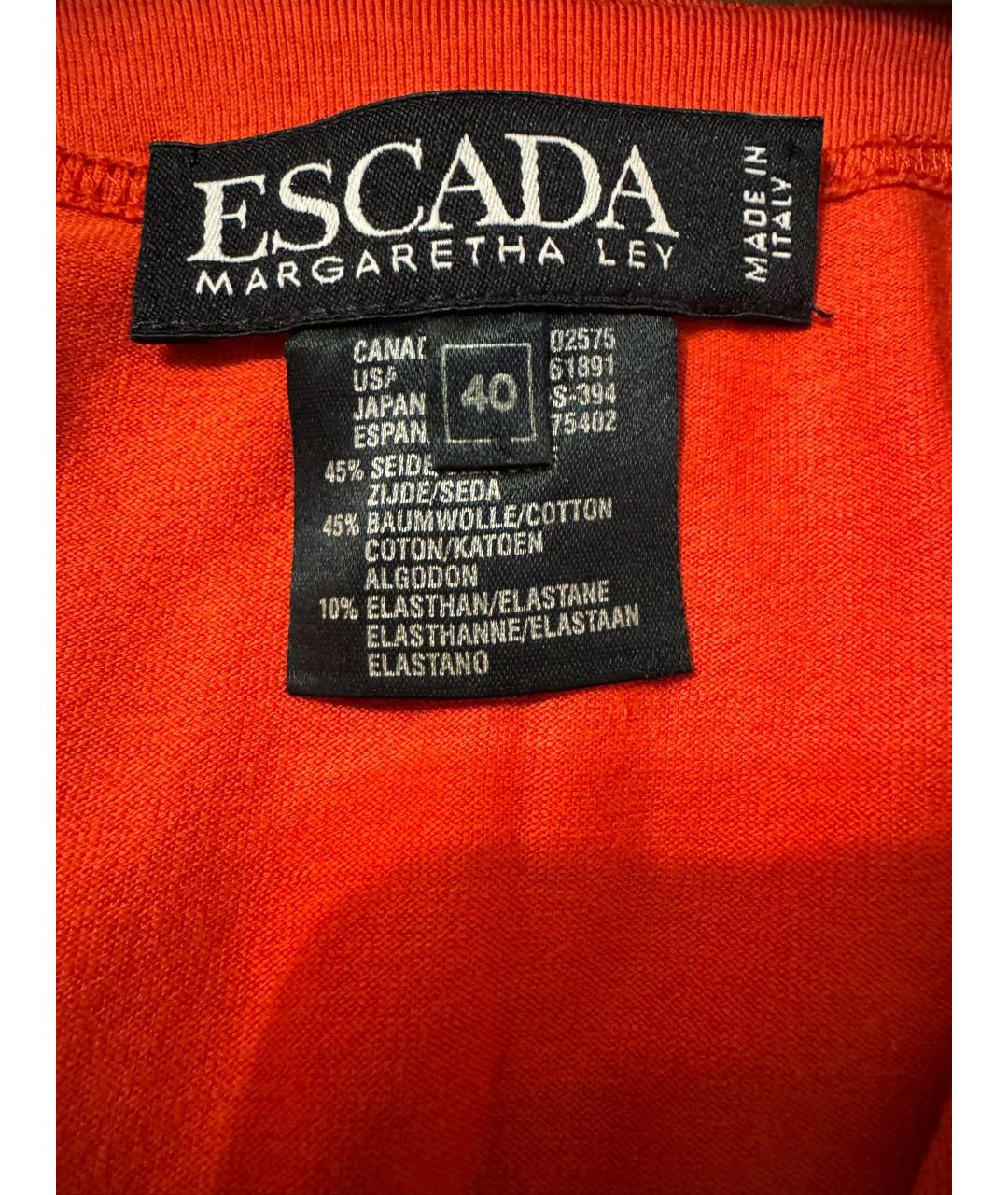 ESCADA Красная хлопко-эластановая футболка, фото 3
