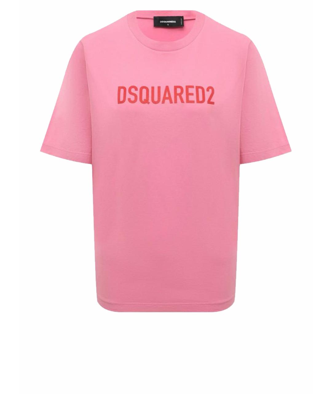 DSQUARED2 Розовая хлопковая футболка, фото 1