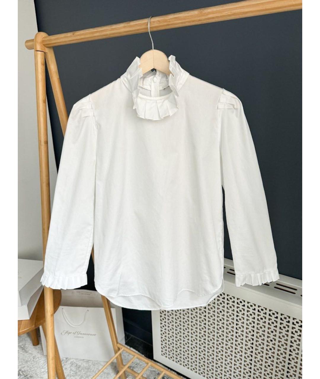 SANDRO Белая хлопковая блузы, фото 5