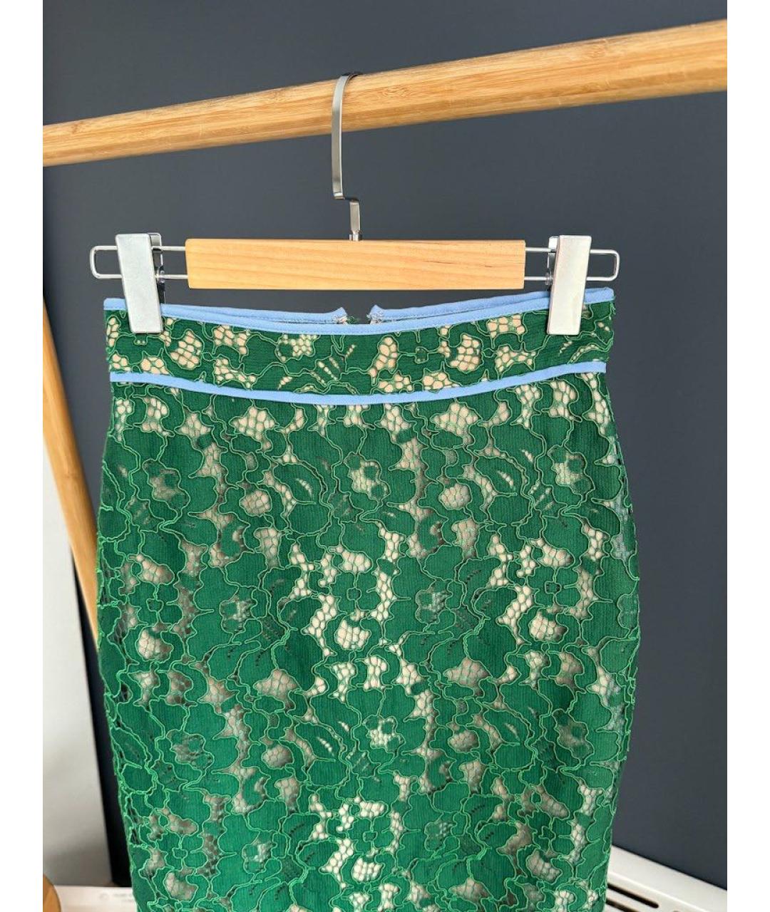 MSGM Зеленая юбка миди, фото 3