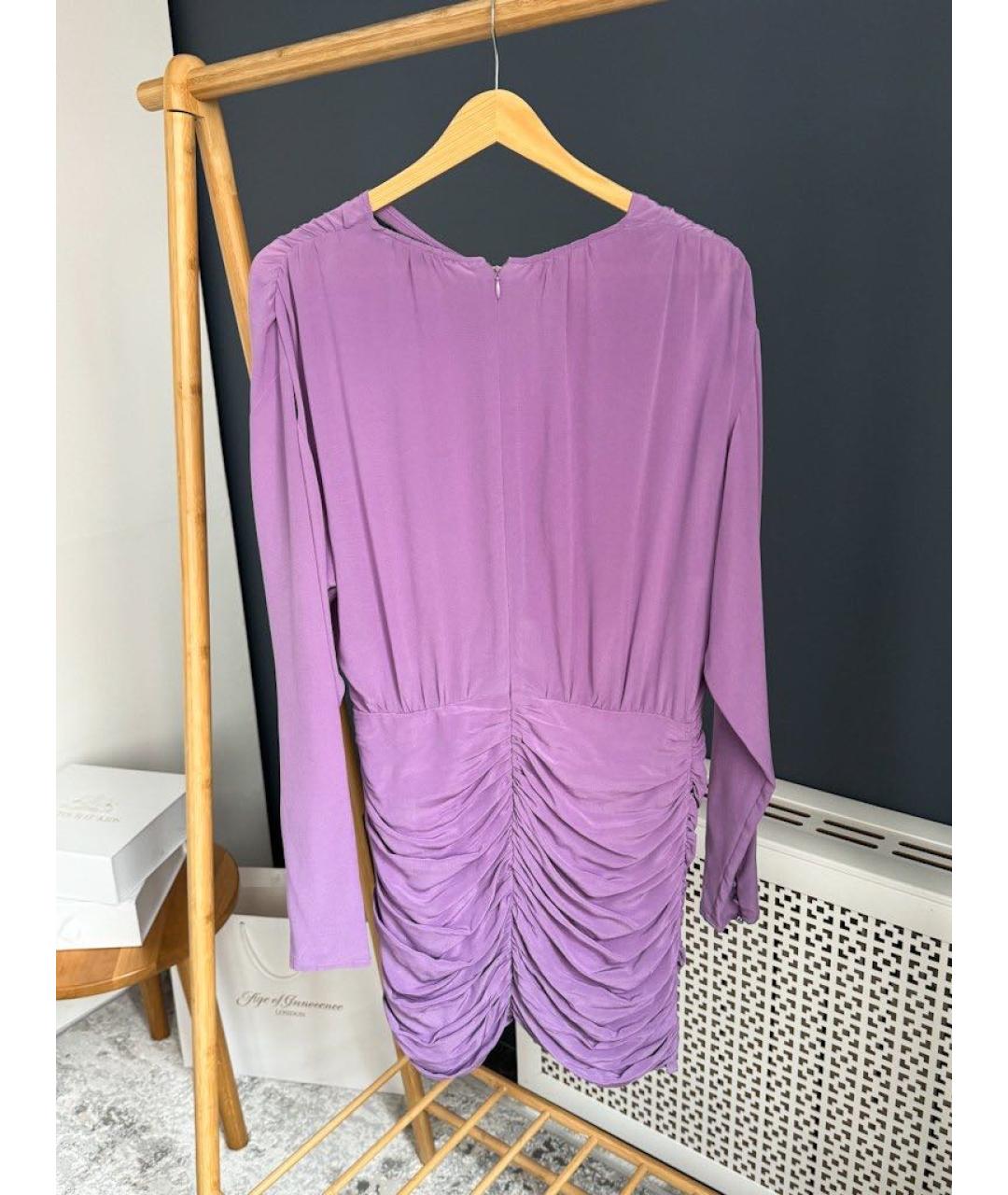 IRO Фиолетовое шелковое коктейльное платье, фото 3