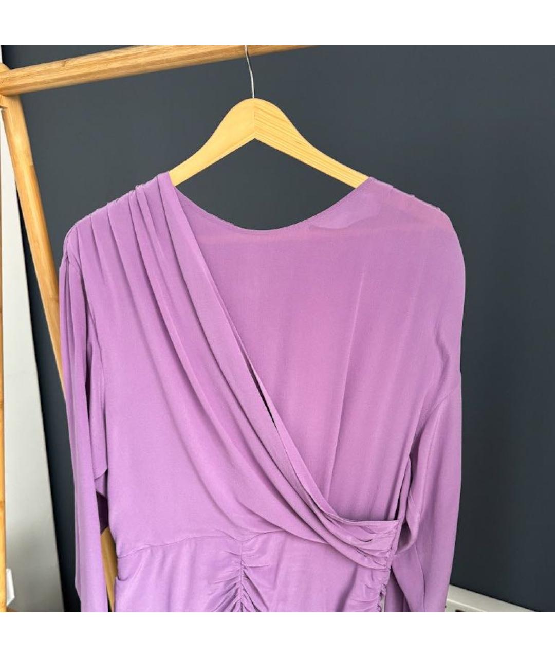 IRO Фиолетовое шелковое коктейльное платье, фото 4