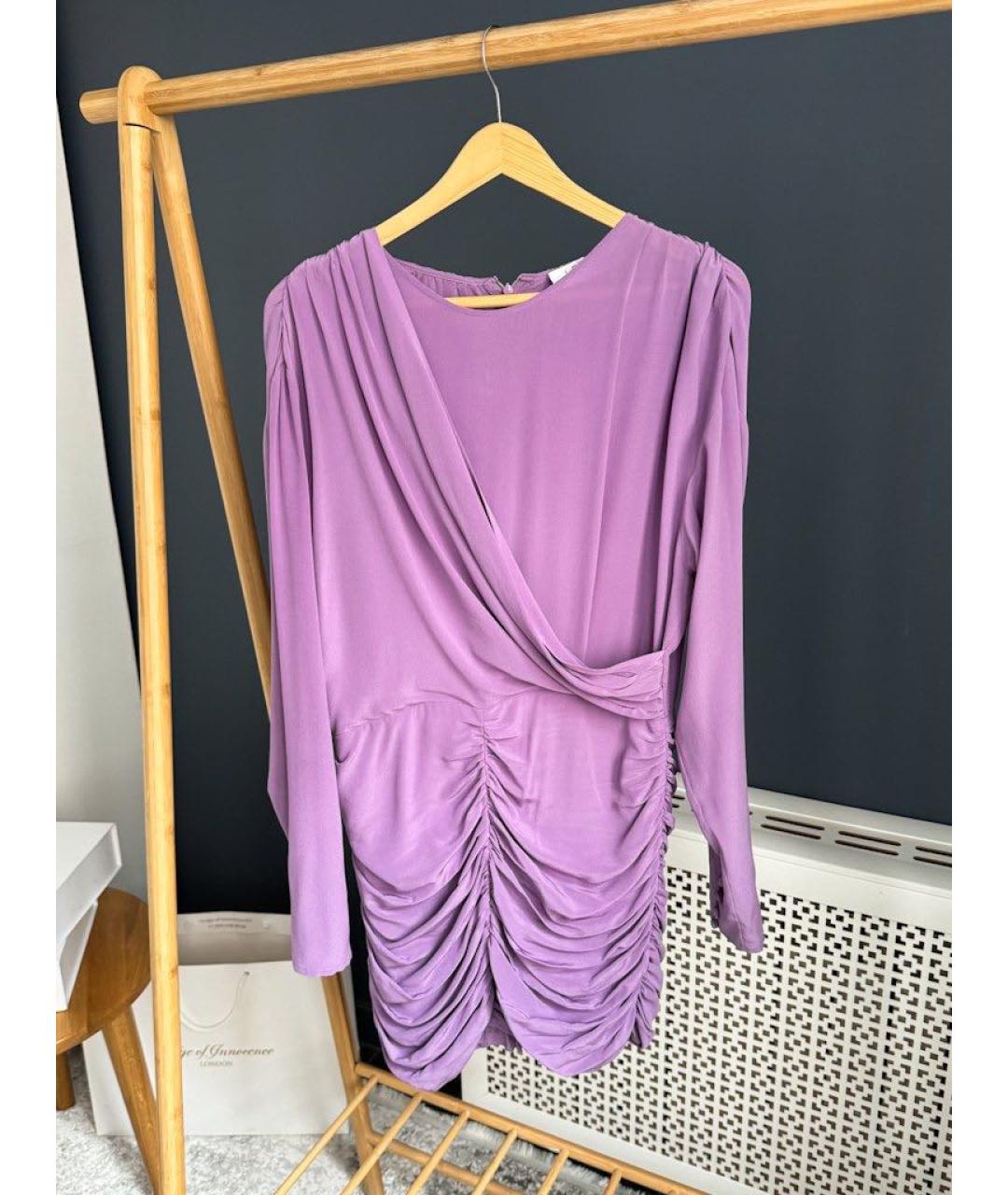 IRO Фиолетовое шелковое коктейльное платье, фото 2